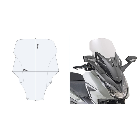 Bulle Givi D1187ST Honda 125 - 350 Forza 2023-2026 - Incolore