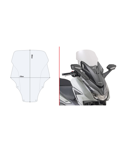 Bulle Givi D1187ST Honda 125 - 350 Forza 2023-2026 - Incolore