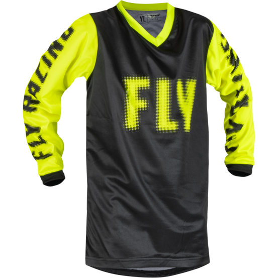 Maillot cross enfant Fly Racing 2023 F-16 - Noir Jaune Fluo