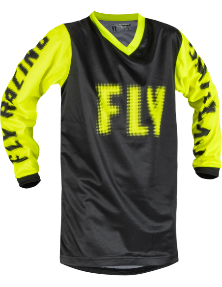 Maillot cross enfant Fly Racing 2023 F-16 - Noir Jaune Fluo