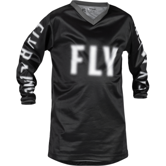 Maillot cross enfant Fly Racing 2023 F-16 - Noir Blanc