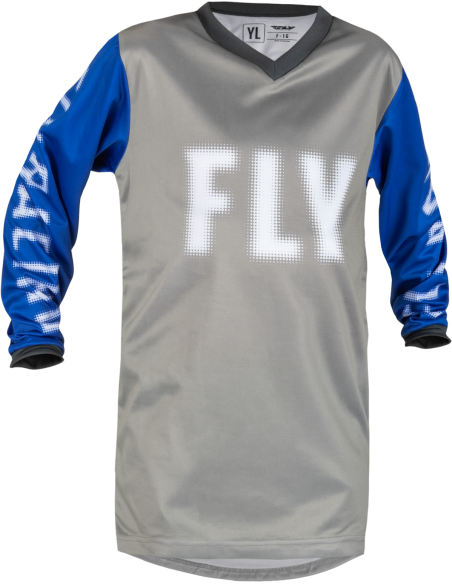 Maillot cross enfant Fly Racing 2023 F-16 - Gris Bleu