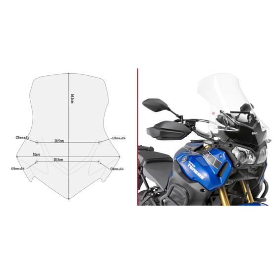 Bulle Givi D2119ST Yamaha XT 1200ZE Super Tenerè 2010-2020 - Incolore