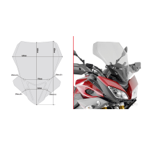 Bulle Givi D2122S Yamaha MT-09 Tracer 2015-2017 - Fumé