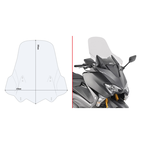 Bulle Givi D2133ST Yamaha 530 Tmax 2017-2019 - Incolore