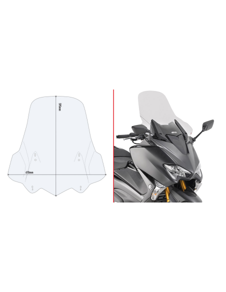 Bulle Givi D2133ST Yamaha 530 Tmax 2017-2019 - Incolore