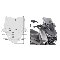 Bulle Givi D2136S Yamaha 300 X - Max 2018-2021 - Fumé