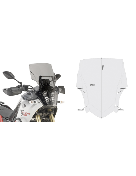 Bulle Givi D2145S Yamaha 700 Ténéré 2021-2024 - Fumé
