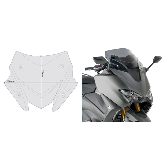 Bulle Givi D2147B Yamaha T-MAX 560 2020-2021 - Fumé