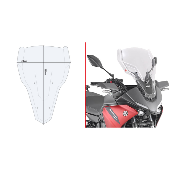 Bulle Givi D2148ST Yamaha 700 Tracer 2020-2024 - Incolore