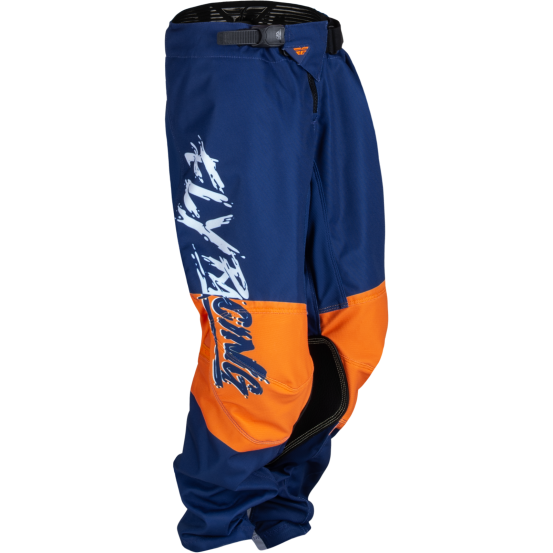 Pantalon cross enfant Fly Racing 2023 Kinetic Khaos - Blanc Bleu Orange