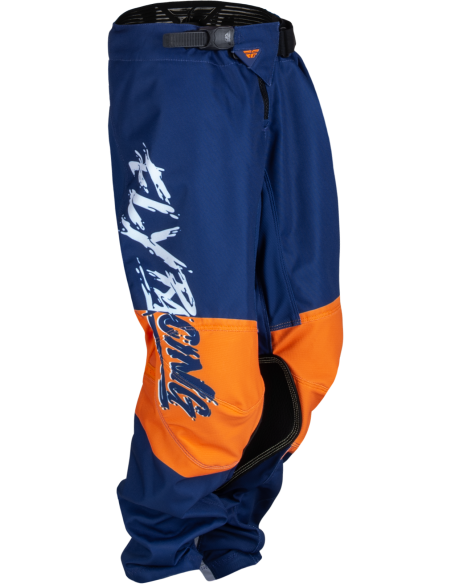 Pantalon cross enfant Fly Racing 2023 Kinetic Khaos - Blanc Bleu Orange