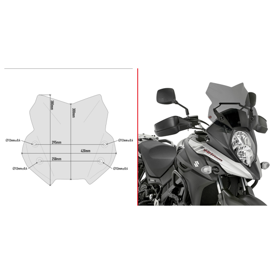 Bulle Givi D3112B Suzuki 650 DL V-Strom 2017-2024 - Fumé