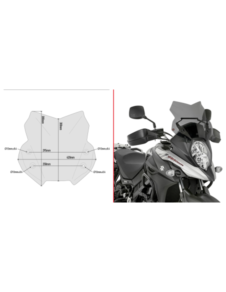 Bulle Givi D3112B Suzuki 650 DL V-Strom 2017-2024 - Fumé