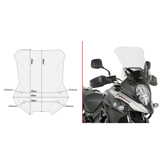 Bulle Givi D3112ST Suzuki 650 DL V-Strom 2017-2024 - Incolore