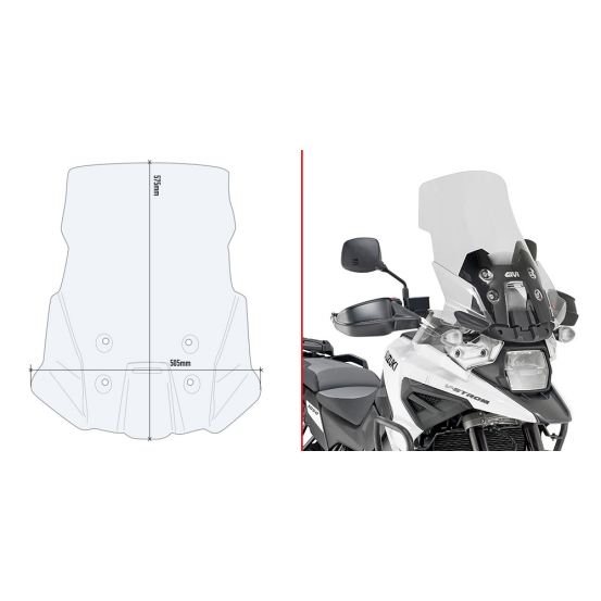 Bulle Givi D3117ST Suzuki V-Strom 1050 2020-2025 - Incolore