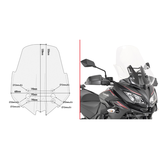 Bulle Givi D4120ST Kawasaki Versys 1000 2017-2018 - Incolore