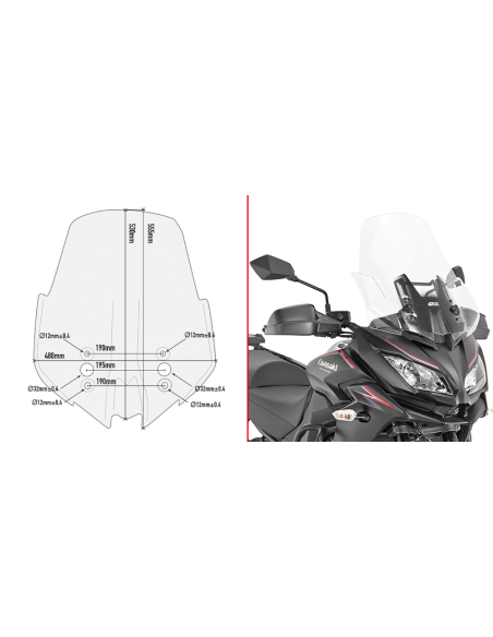 Bulle Givi D4120ST Kawasaki Versys 1000 2017-2018 - Incolore