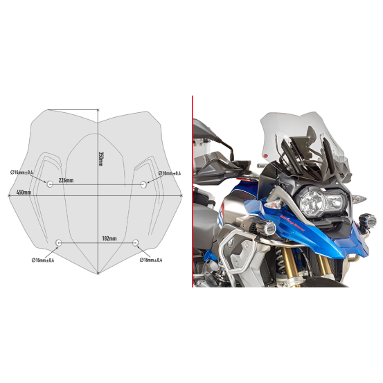 Bulle Givi D5124B BMW R 1200 GS 2013-2024 - Fumé