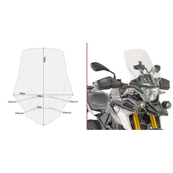 Bulle Givi D5126ST BMW G 310 GS 2017-2026 - Incolore