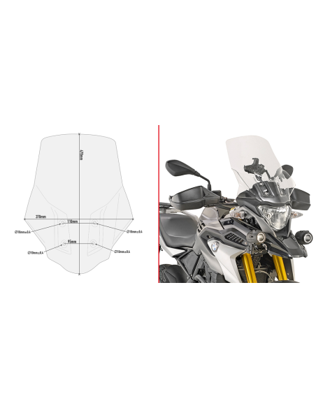 Bulle Givi D5126ST BMW G 310 GS 2017-2026 - Incolore