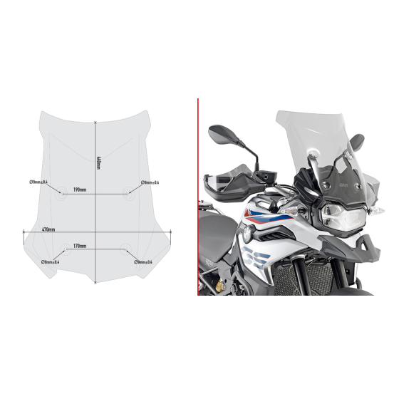 Bulle Givi D5127S BMW F 750-850 GS 2021-2026 - Fumé