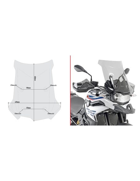 Bulle Givi D5127S BMW F 750-850 GS 2021-2026 - Fumé