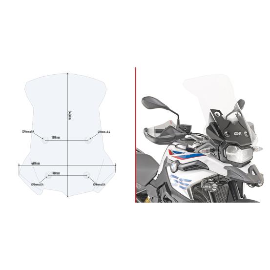 Bulle Givi D5127ST BMW F 750-850 GS 2021-2026 - Incolore