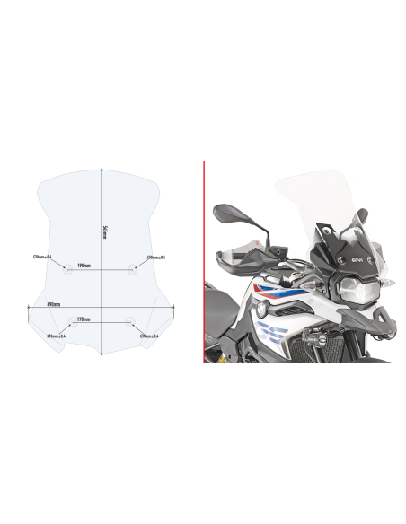 Bulle Givi D5127ST BMW F 750-850 GS 2021-2026 - Incolore