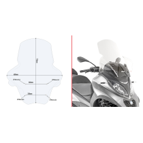 Bulle Givi D5613ST Piaggio MP3 350-400-500 Sport Business 2018-2021 - Incolore