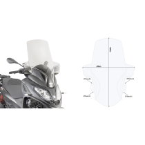 Bulle Givi D5614ST Piaggio 300 MP3 HPE 2019-2024 - Incolore