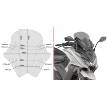 Bulle Givi D6110S Kymco 550 AK 2017-2025 - Fumé