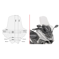 Bulle Givi D6110ST Kymco 550 AK 2017-2025 - Incolore