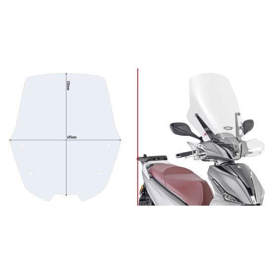 Bulle haute Givi D6113ST Kymco People S 125-150-200 2020-2025 - Incolore