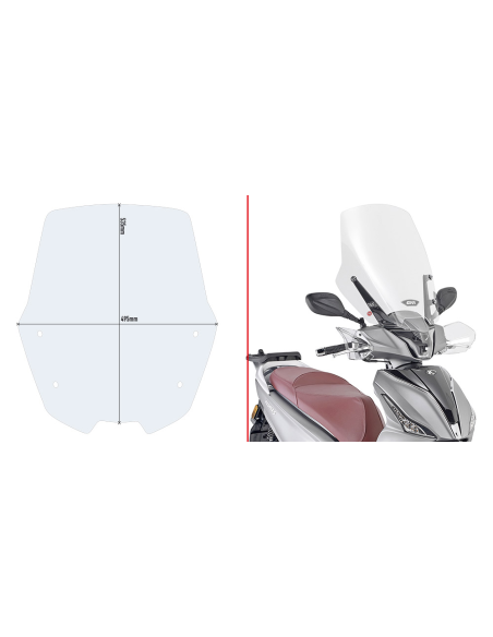 Bulle haute Givi D6113ST Kymco People S 125-150-200 2020-2025 - Incolore