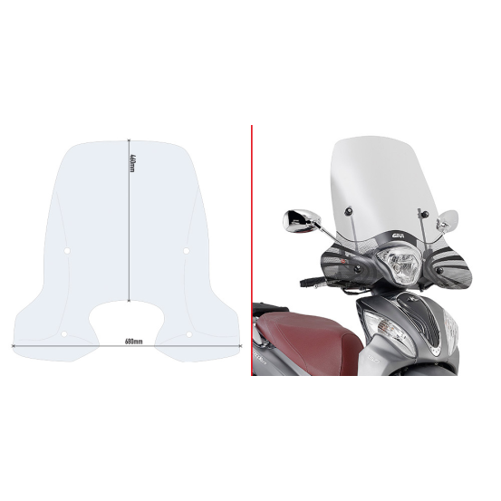 Bulle Givi D6116ST Kymco People One 125-150 2013-2025 - Incolore
