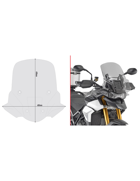 Bulle Givi D6415S Triumph 900 Tiger 2020-2023 - Fumé