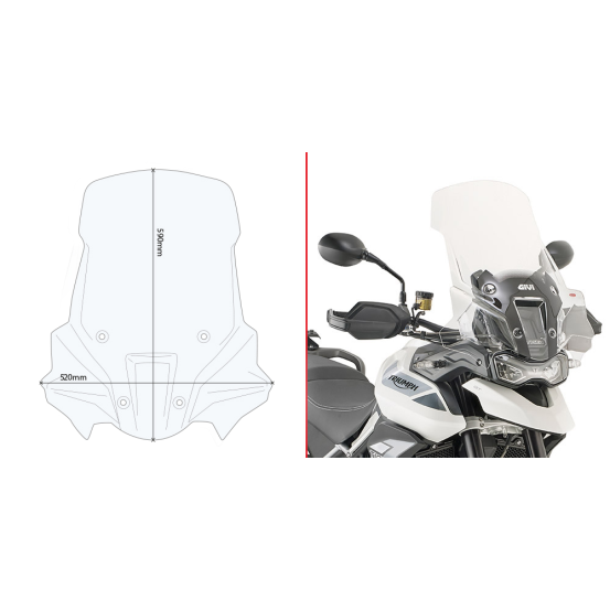 Bulle haute Givi D6415ST Triumph TIGER 900-900 GT 2020-2023 - Incolore