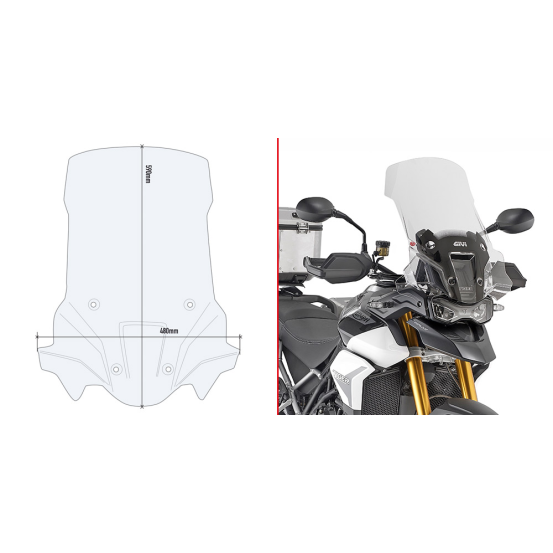 Bulle Givi D6418ST Triumph 900 Tiger 2020-2023 - Incolore