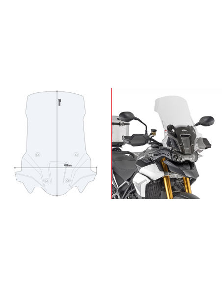 Bulle Givi D6418ST Triumph 900 Tiger 2020-2023 - Incolore