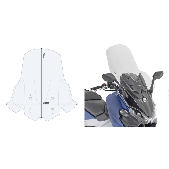 Bulle haute Givi D7060ST SYM MAXSYM TL 500 2020-2025 - Incolore