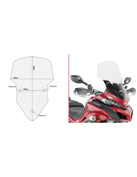 Bulle Givi D7406ST Ducati 950 Multistrada 1200 Multistrada 1200 2015-2021 - Incolore