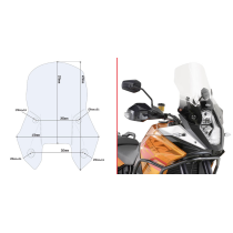 Bulle Givi D7703ST KTM 1050 Adventure 2015 - 2016 1190 Adventure - Adventure R 2013 - 2016 - Incolore