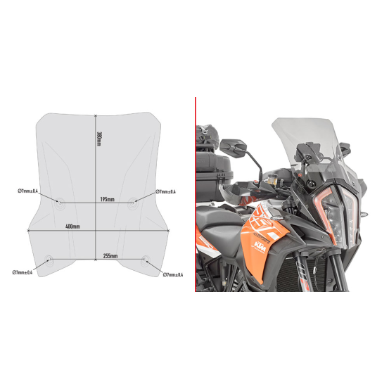 Bulle Givi D7706S KTM 1290 Super Adventure R-S 2017-2020 - Fumé