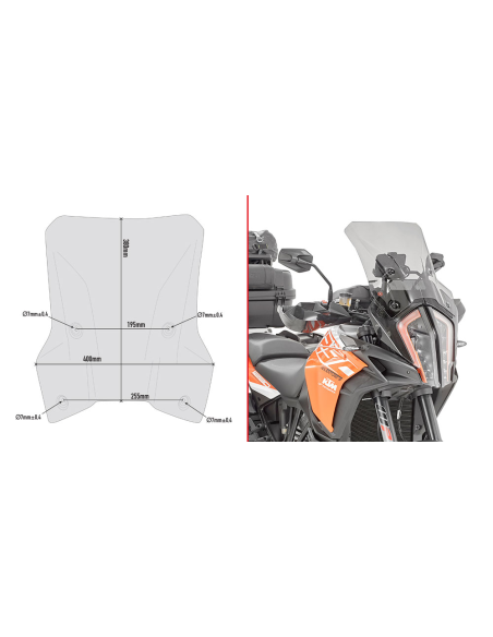 Bulle Givi D7706S KTM 1290 Super Adventure R-S 2017-2020 - Fumé