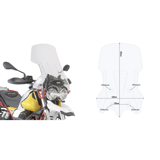 Bulle Givi D8203ST Moto Guzzi V85TT 2019 - 2021 - Incolore