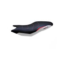 Housse de selle modèle Confort blanche et rouge TAPPEZZERIA - Avec logo brodé - TRIUMPH TRIDENT 660 2021-22