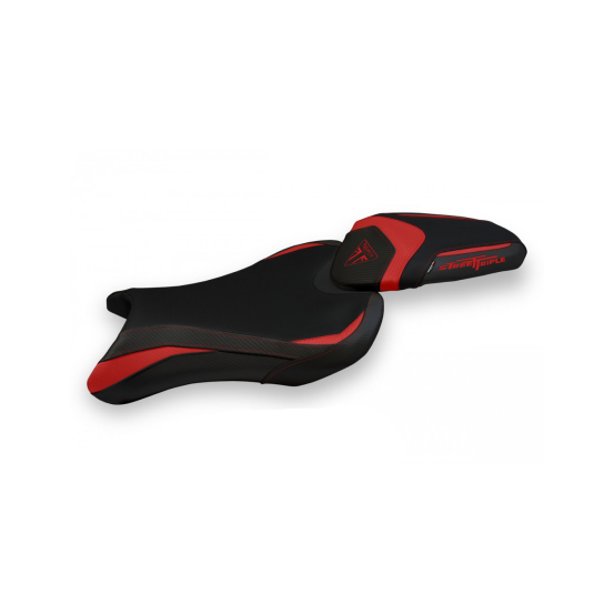Housse de selle rouge TAPPEZZERIA - Avec logo brodé - TRIUMPH STREET TRIPLE 2017-22
