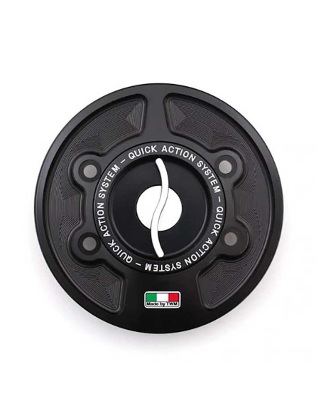 Trappe à essence ouverture rapide TWM - Bouchon de réservoir - Noir-Argent - KAWASAKI