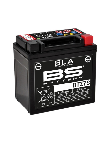 Batterie moto 12v BS YTZ7S SLA activée usine